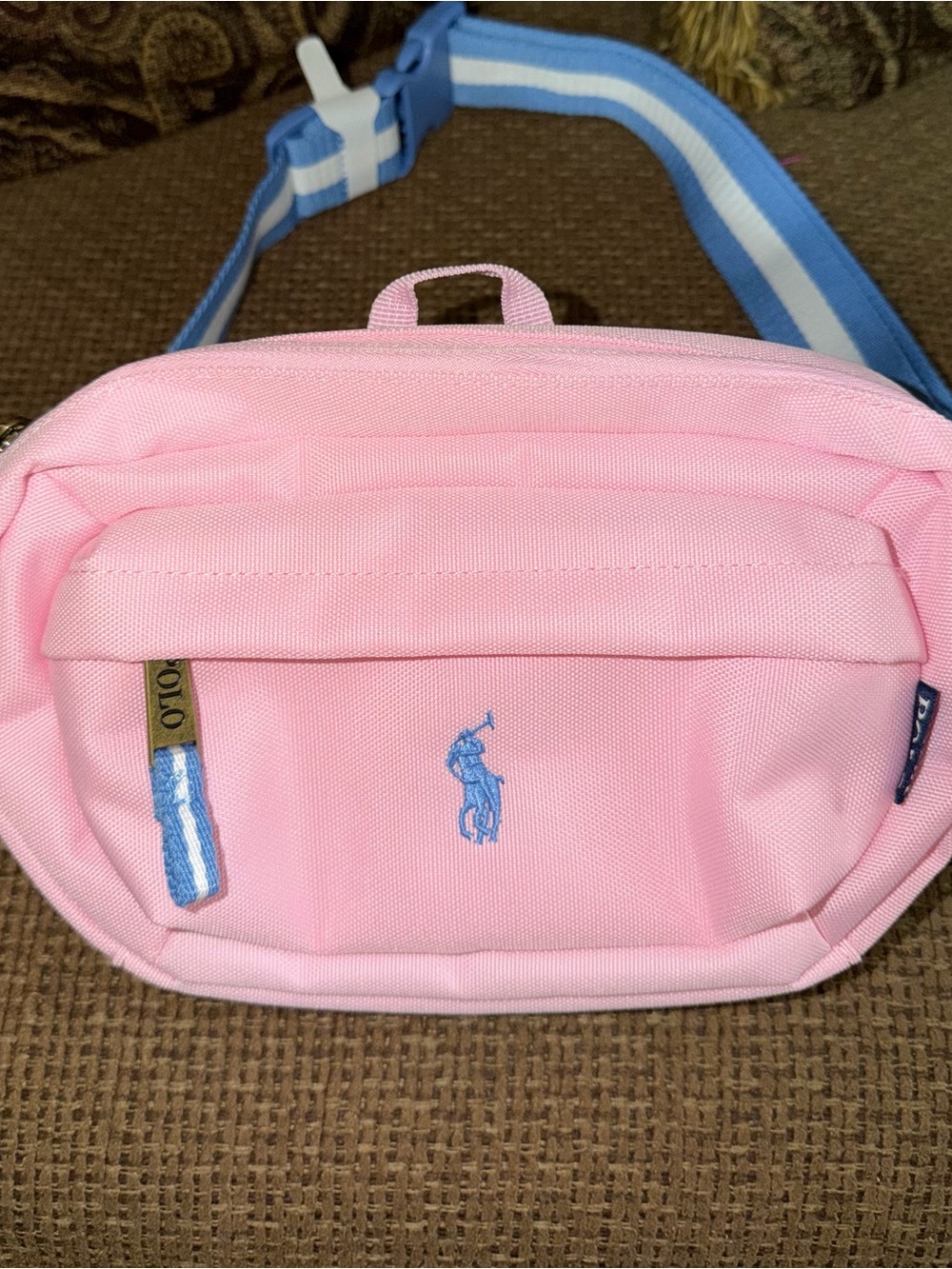 Polo by Ralph Lauren Pink Crossbody with Blue Logo
